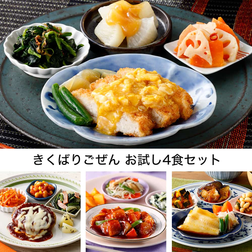 きくばりごぜん お試し4食Bセット(冷凍): キャンペーン品｜ヘルシー