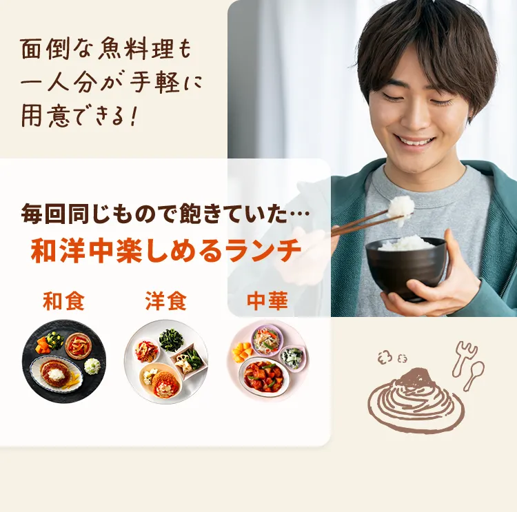 毎回同じもので飽きていた…和洋中楽しめるランチ