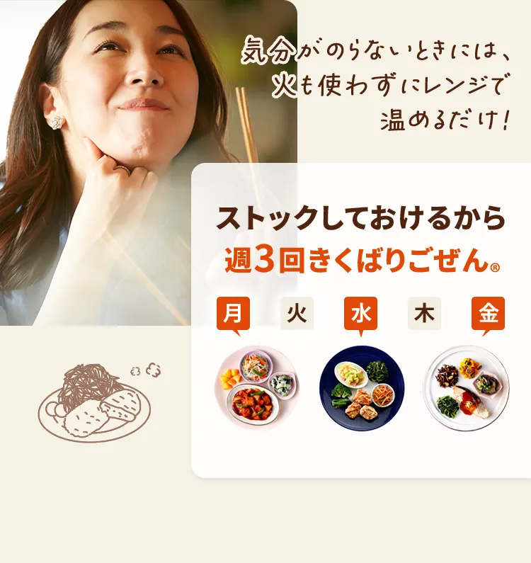 ストックしておけるから週3回きくばりごぜん