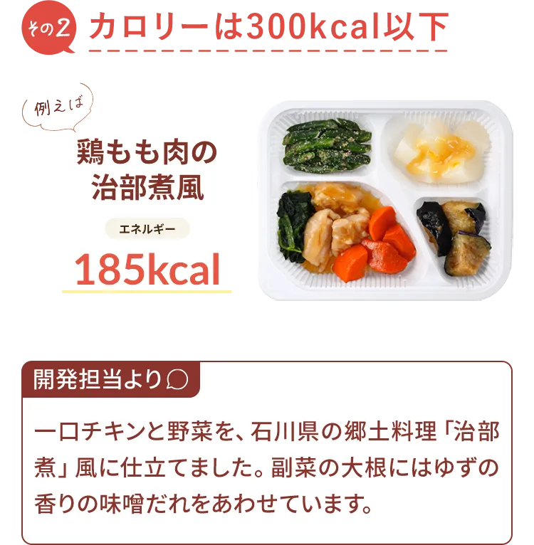 その2 カロリーは300kcal以下
