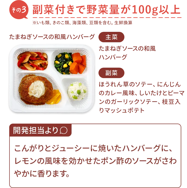 その3 副菜付きで野菜量が100g以上