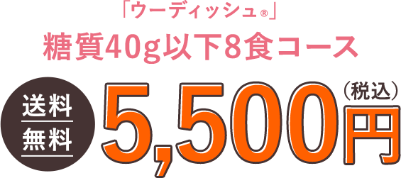 「ウーディッシュ」糖質40g以下6食コース 3,870円(税込)送料無料