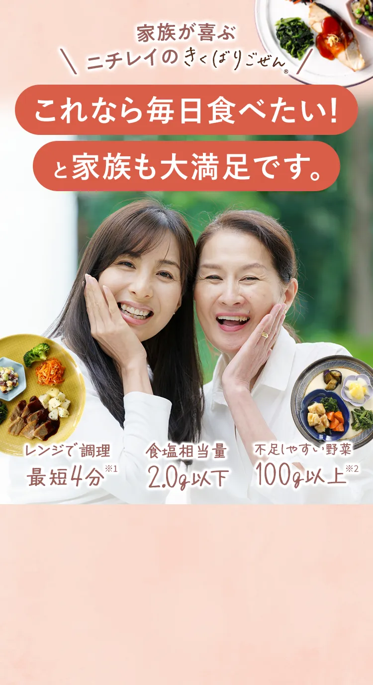 家族が喜ぶニチレイのきくばりごぜん これなら毎日食べたい!と家族も大満足です。