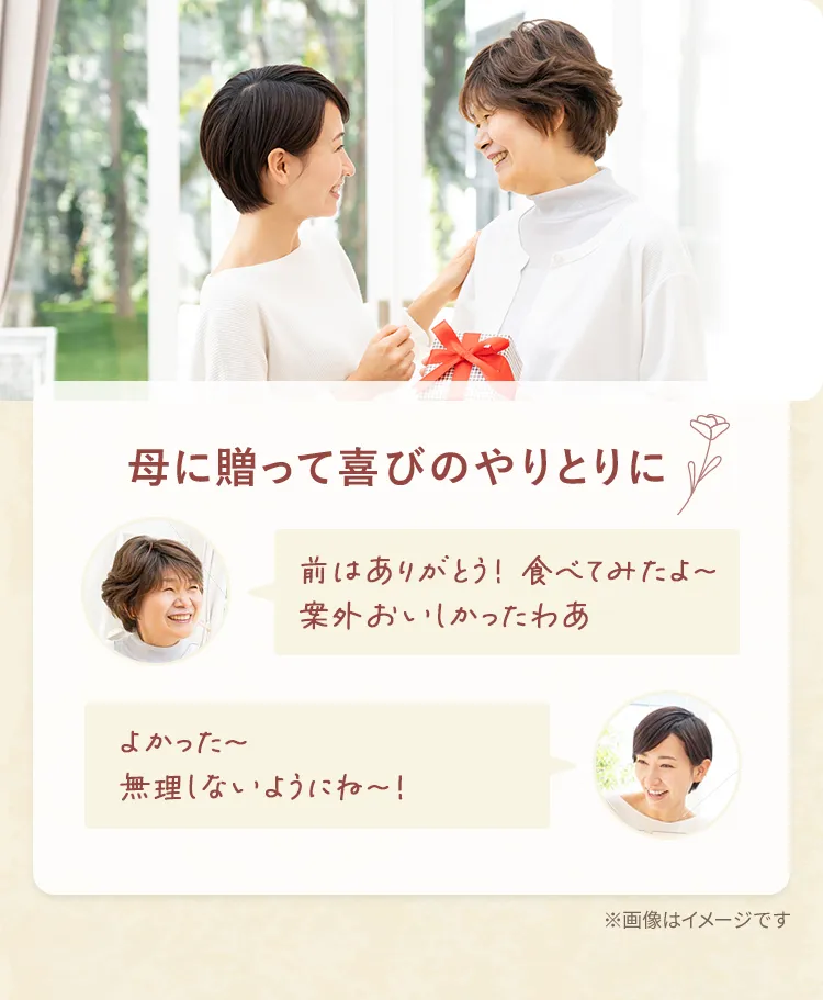 母に贈って喜びのやりとりに